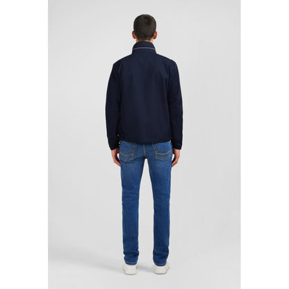 Eden Park Dark Blue Jacket In Cotton Gabardine