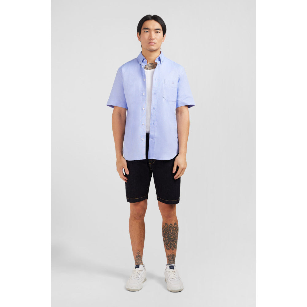 Eden Park Short Sleeved Blue Cotton Shirt