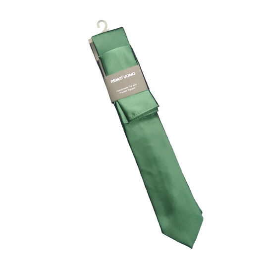 Remus Uomo TP4308 37 Dark Green Tie & Hankie Set