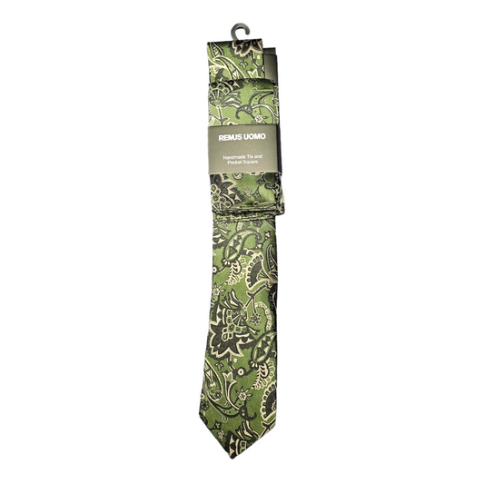 Remus Uomo TP4834 36 Olive Tie & Hankie Set