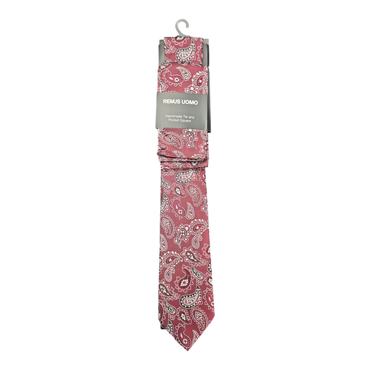 Remus Uomo Tp4893 68 Wine Tie & Pocket Square Set