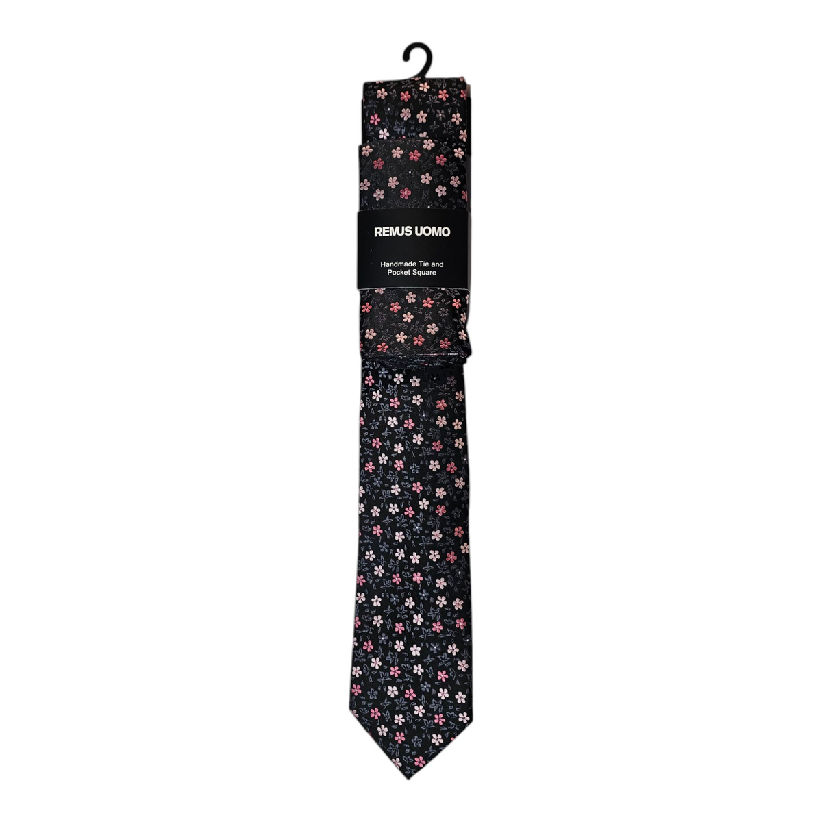 Remus Uomo TP4847 8 Charcoal Tie & Pocket Square Set