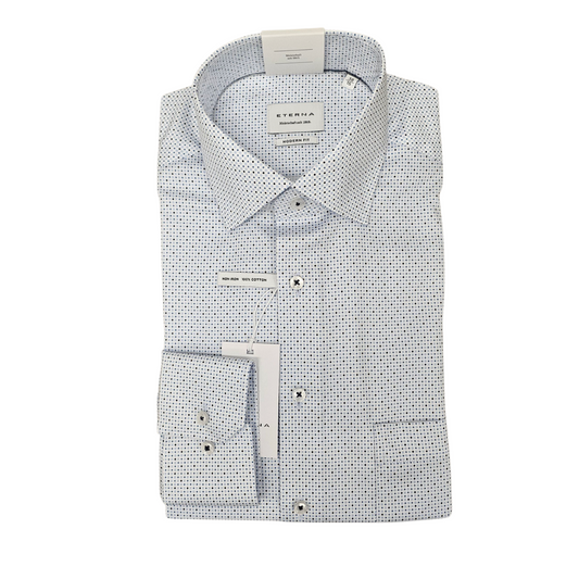 Eterna 1054 11 X19K Blue Patterned Modern Fit Shirt