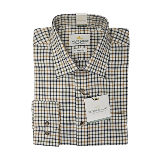 Taylor & Hunt THCC006 Blue Tan Green Country Check Shirt