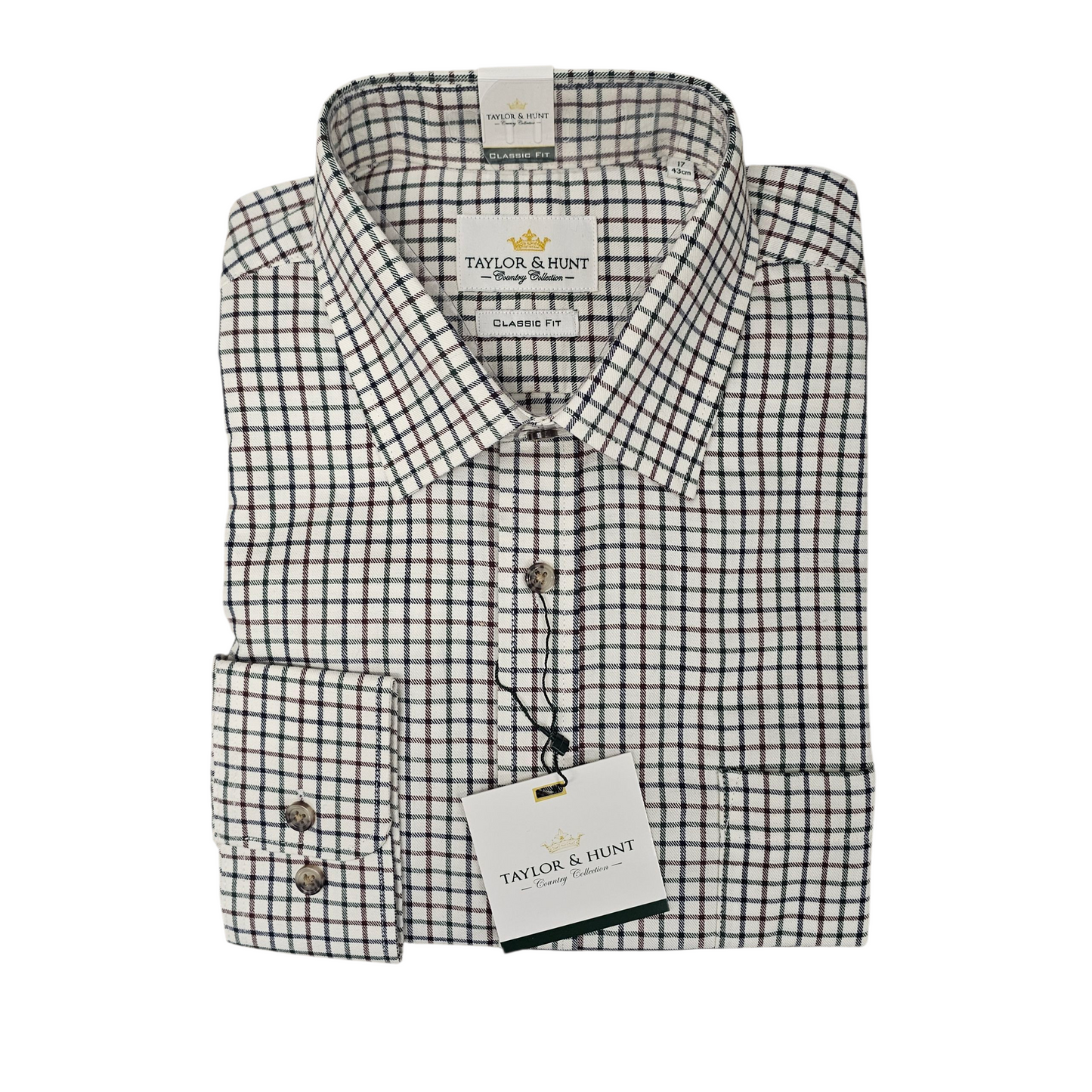 Taylor & Hunt THCC021 Blue Wine Green Country Check Shirt