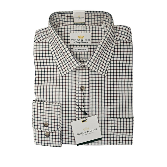 Taylor & Hunt THCC021 Blue Wine Green Country Check Shirt