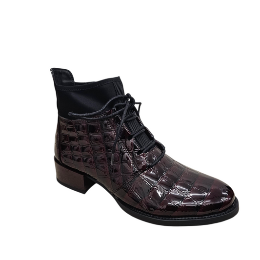 Loretta Vitale C3868D Wine Croc Boots