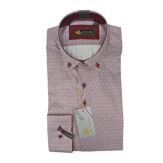 White Label 82172 Red Tapered Fit Shirt