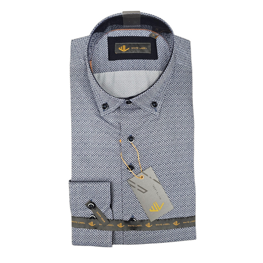 White Label 82171 Blue Tapered Fit Shirt