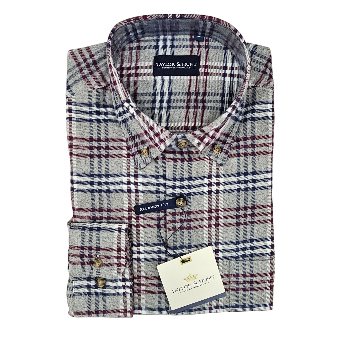 Taylor & Hunt Grey Check Casual Shirt