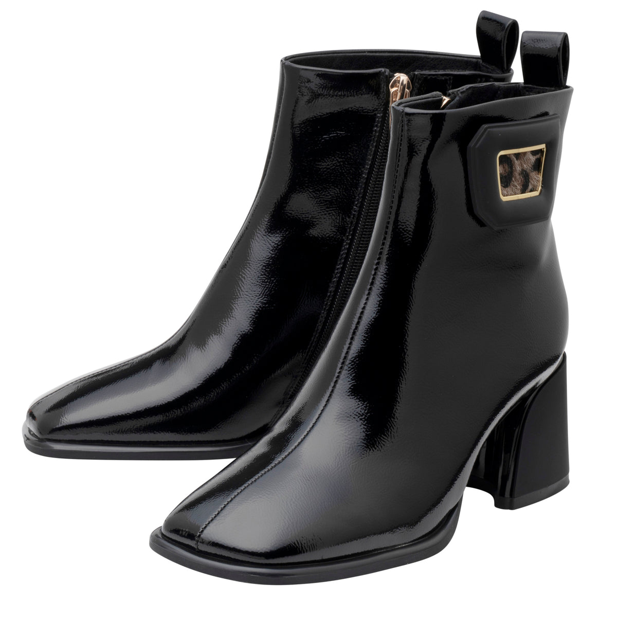 Lotus Quincy Black Patent Boots