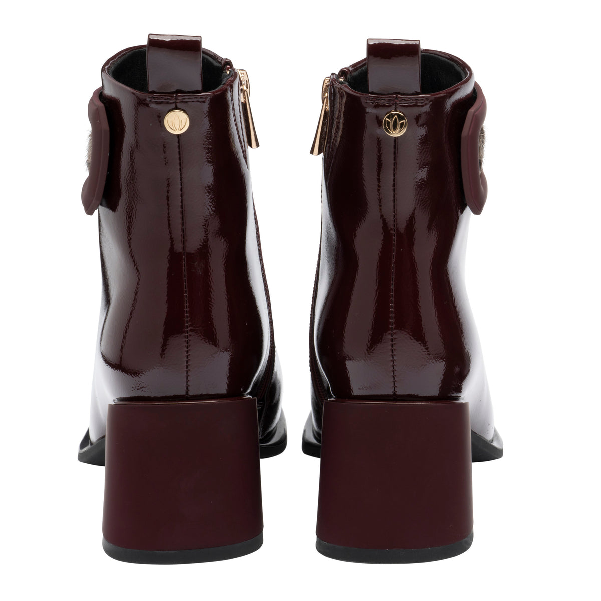 Lotus Quincy Bordo Patent Boots