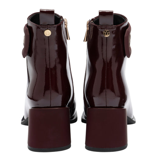 Lotus Quincy Bordo Patent Boots