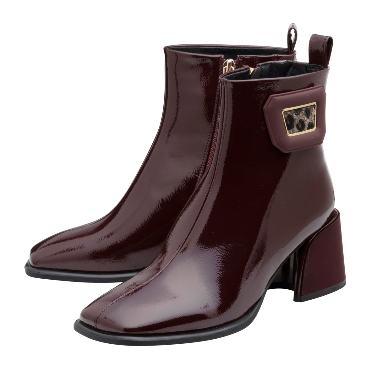 Lotus Quincy Bordo Patent Boots