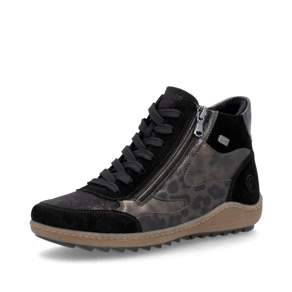 Remonte R1452-03 Black Combination Mid Height Boots