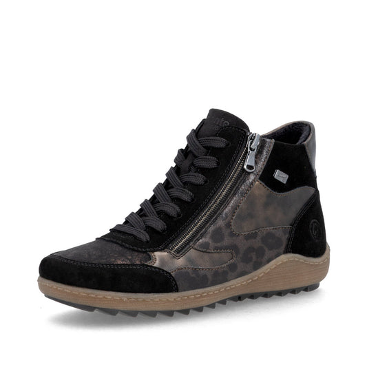 Remonte R1452-03 Black Combination Mid Height Boots