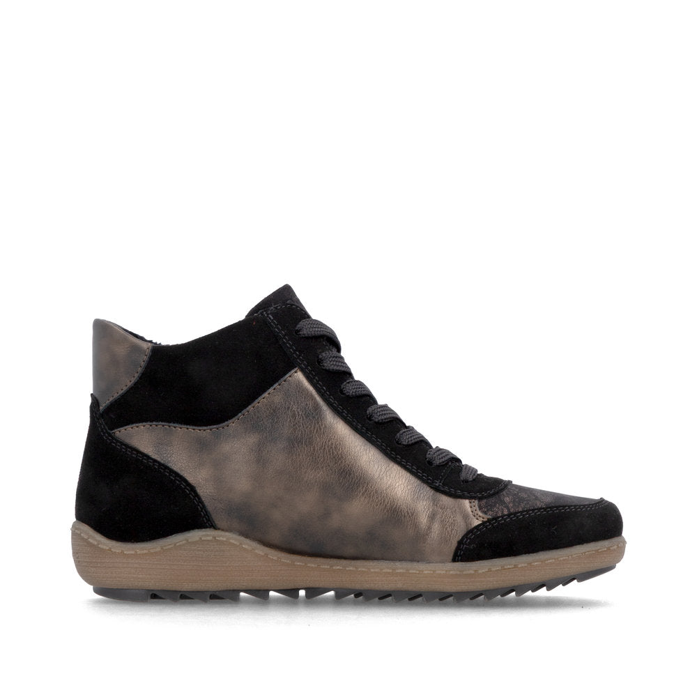 Remonte R1452-03 Black Combination Mid Height Boots