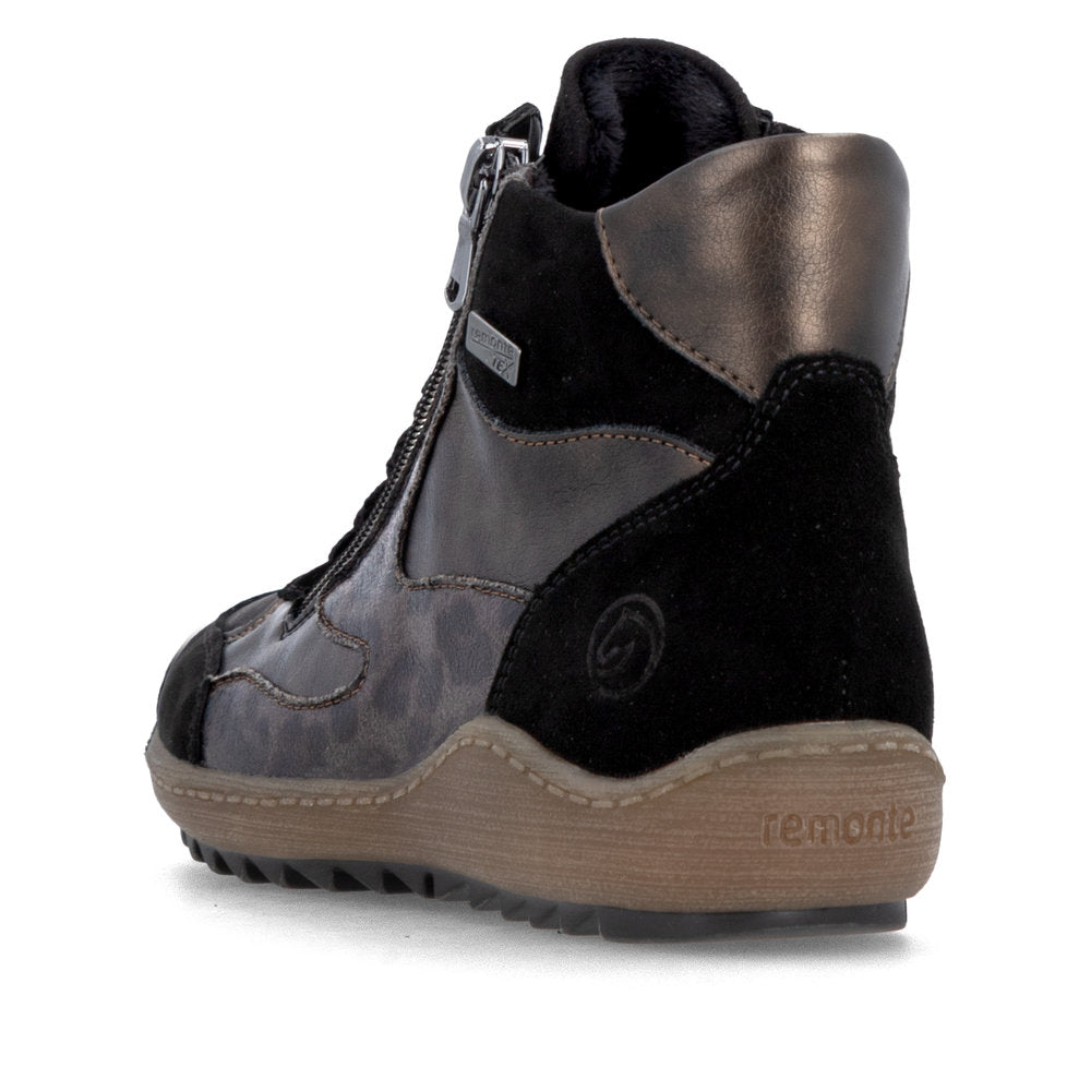 Remonte R1452-03 Black Combination Mid Height Boots