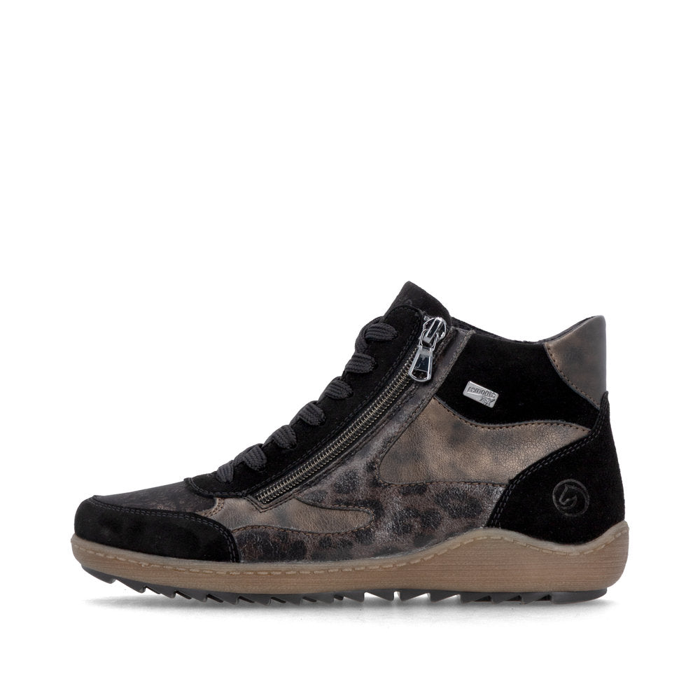 Remonte R1452-03 Black Combination Mid Height Boots