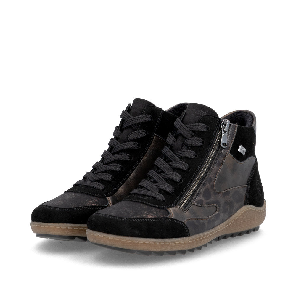 Remonte R1452-03 Black Combination Mid Height Boots