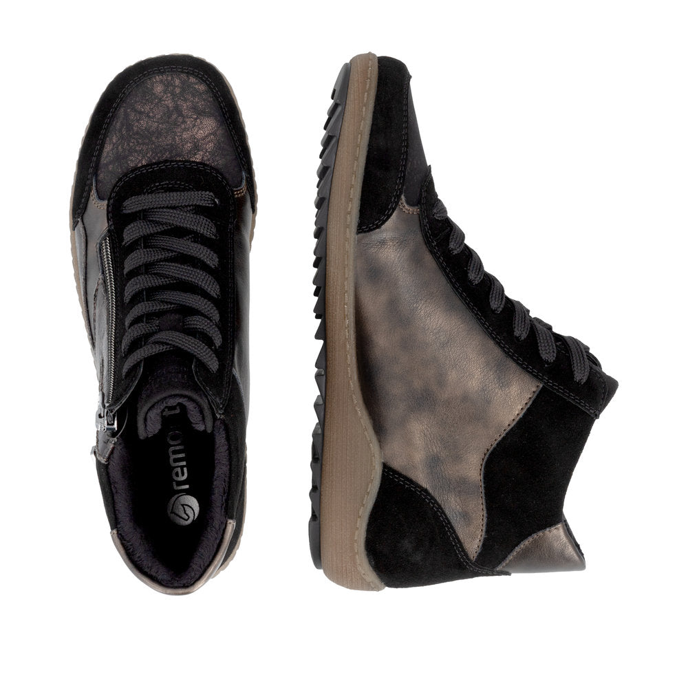 Remonte R1452-03 Black Combination Mid Height Boots