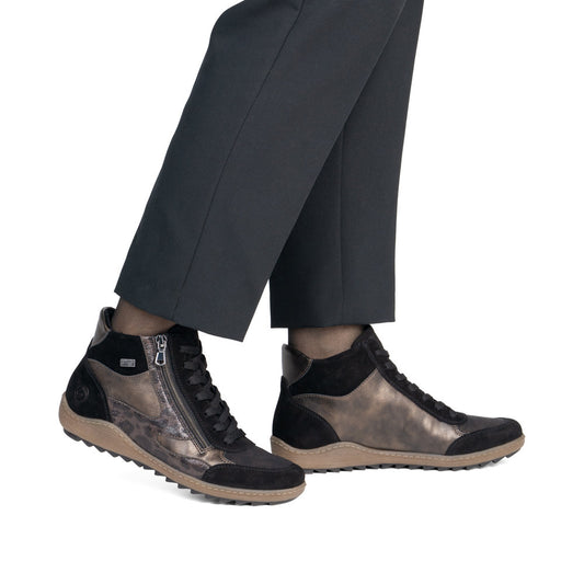 Remonte R1452-03 Black Combination Mid Height Boots