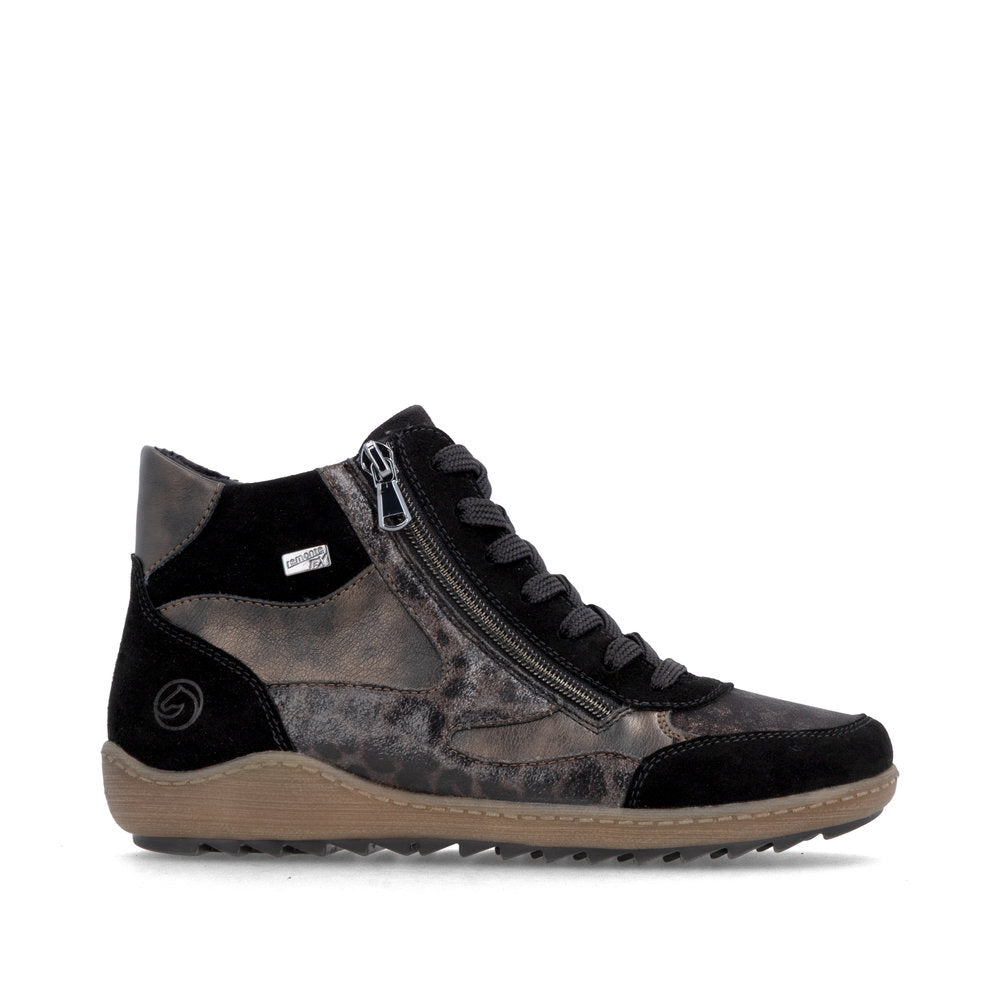 Remonte R1452-03 Black Combination Mid Height Boots