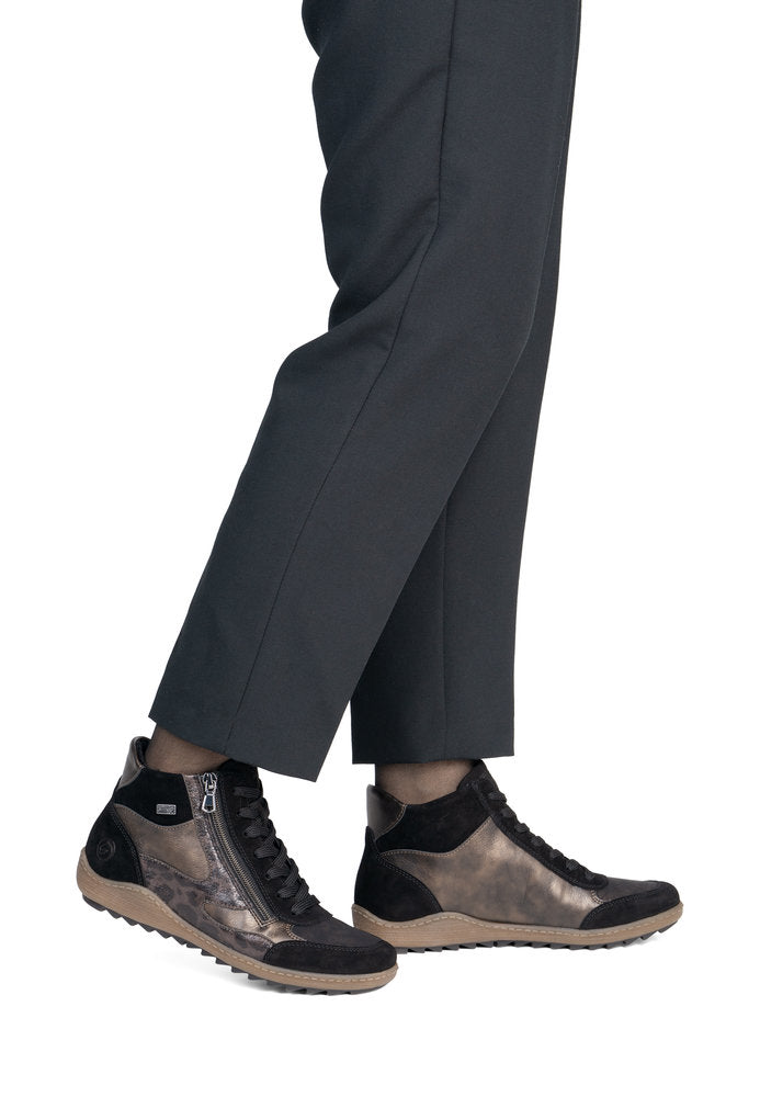Remonte R1452-03 Black Combination Mid Height Boots