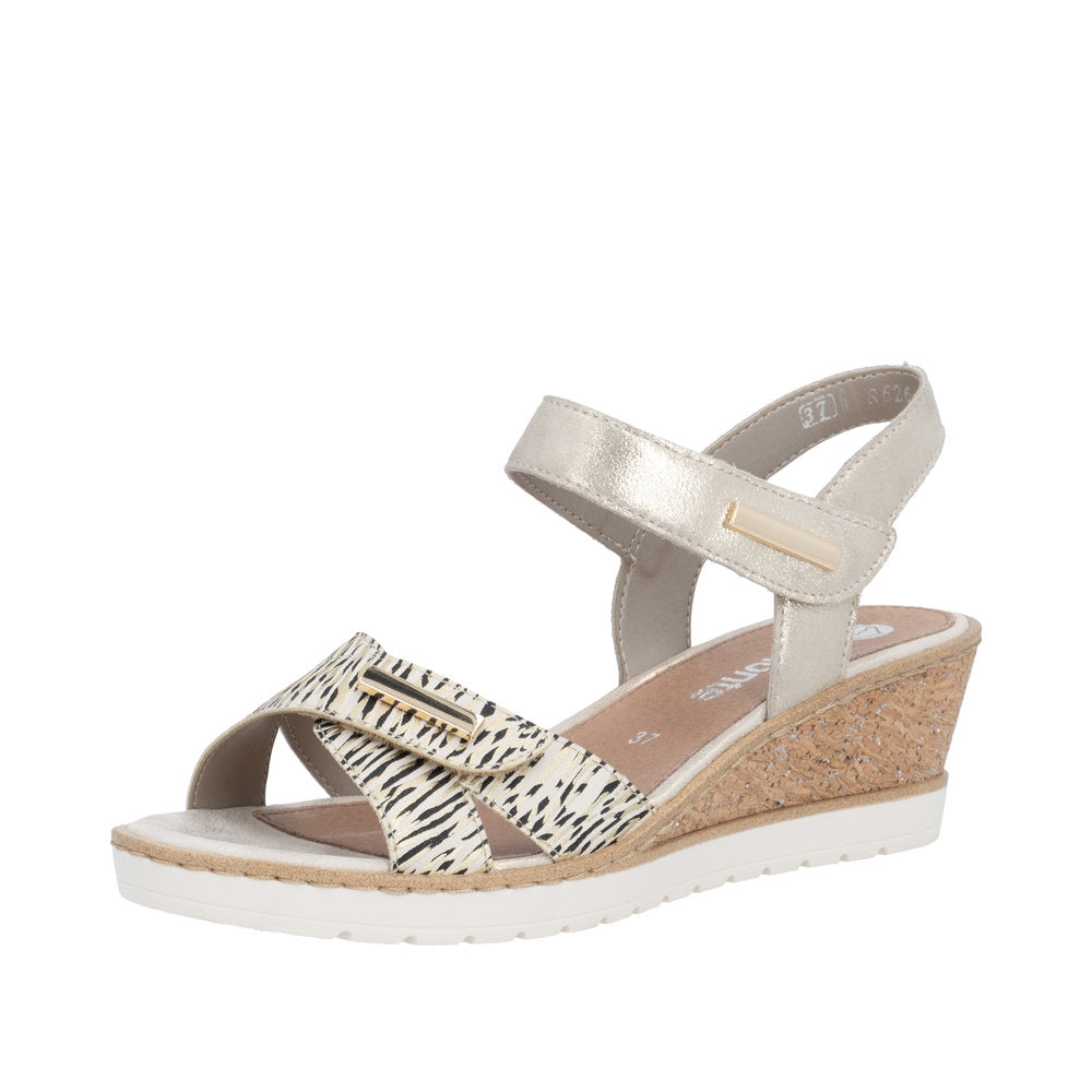 Remonte R6266-90 Beige Gold Sandals