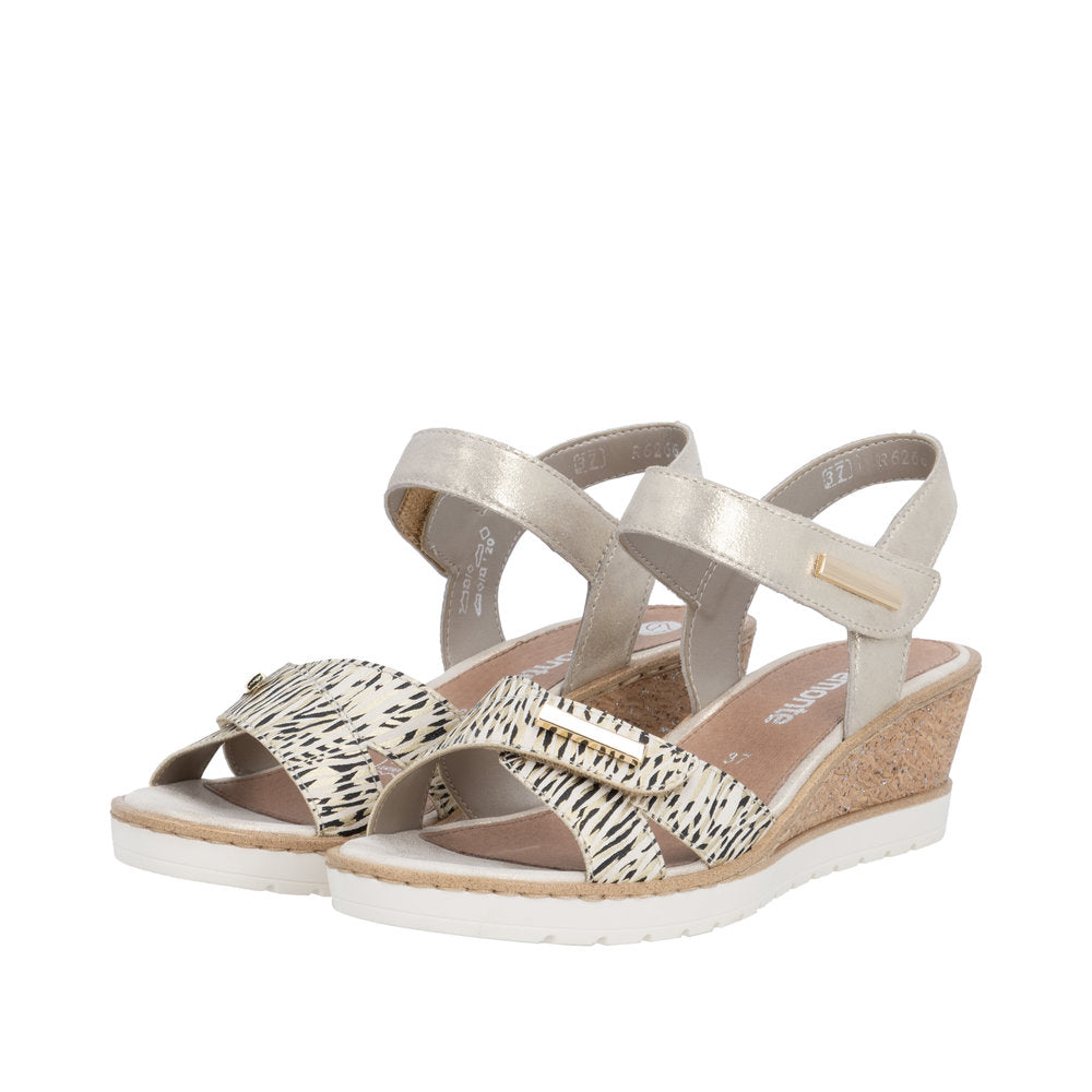 Remonte R6266-90 Beige Gold Sandals