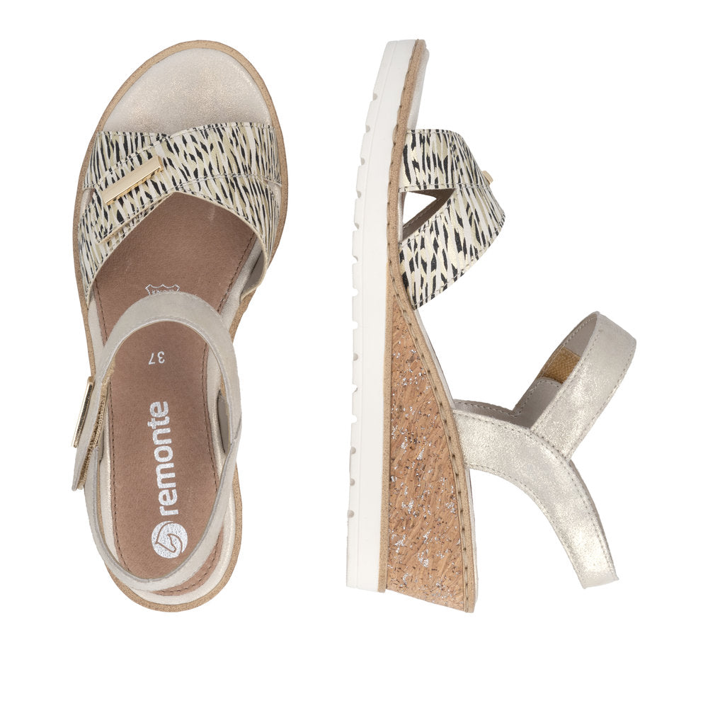 Remonte R6266-90 Beige Gold Sandals
