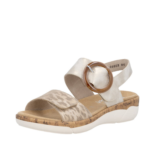Remonte R6853-94 Beige Metallic Sandals
