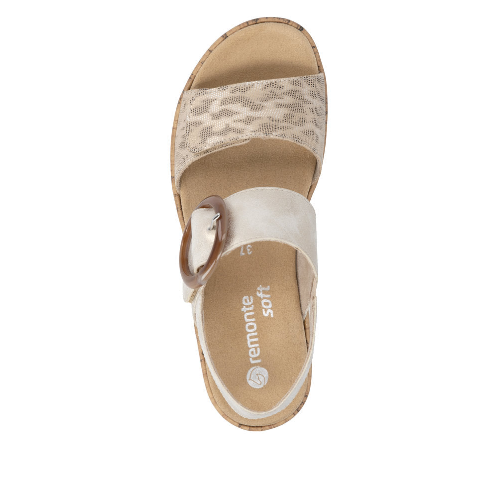 Remonte R6853-94 Beige Metallic Sandals