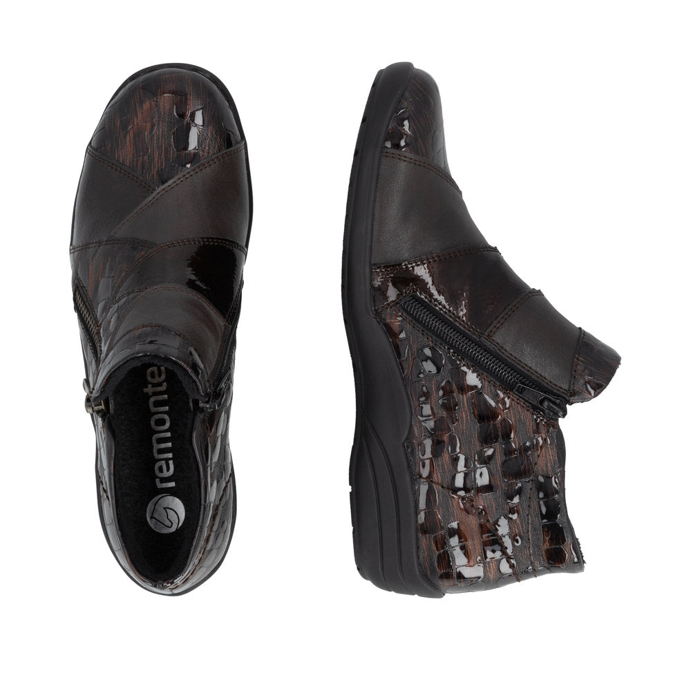 Remonte R7674-25 Brown Combination Short Boots