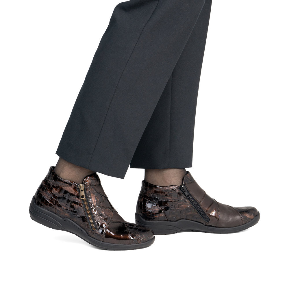 Remonte R7674-25 Brown Combination Short Boots