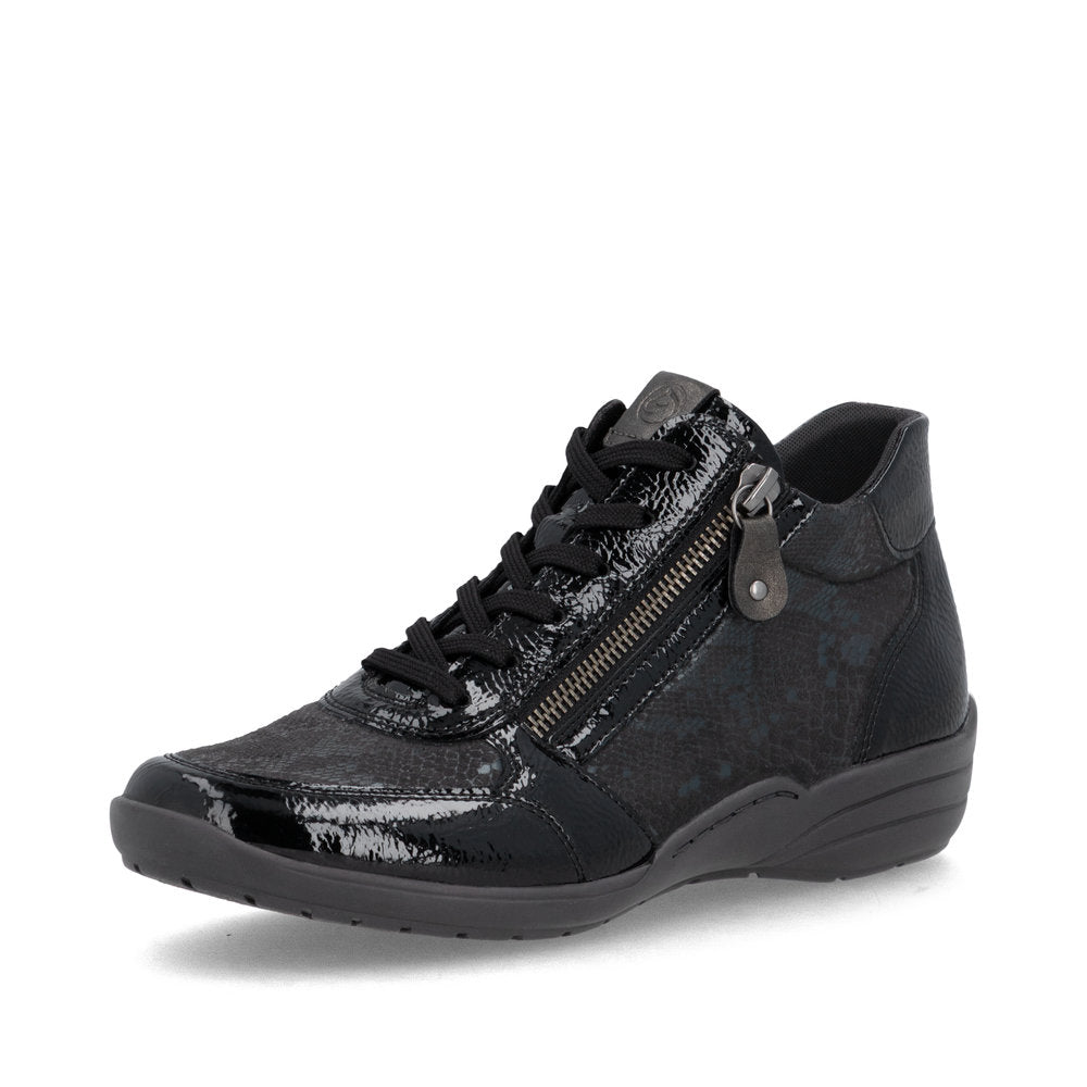 Remonte R7676-05 Black Combination Short Boots