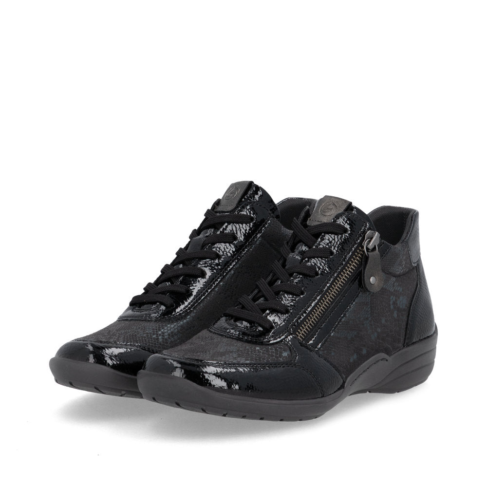Remonte R7676-05 Black Combination Short Boots