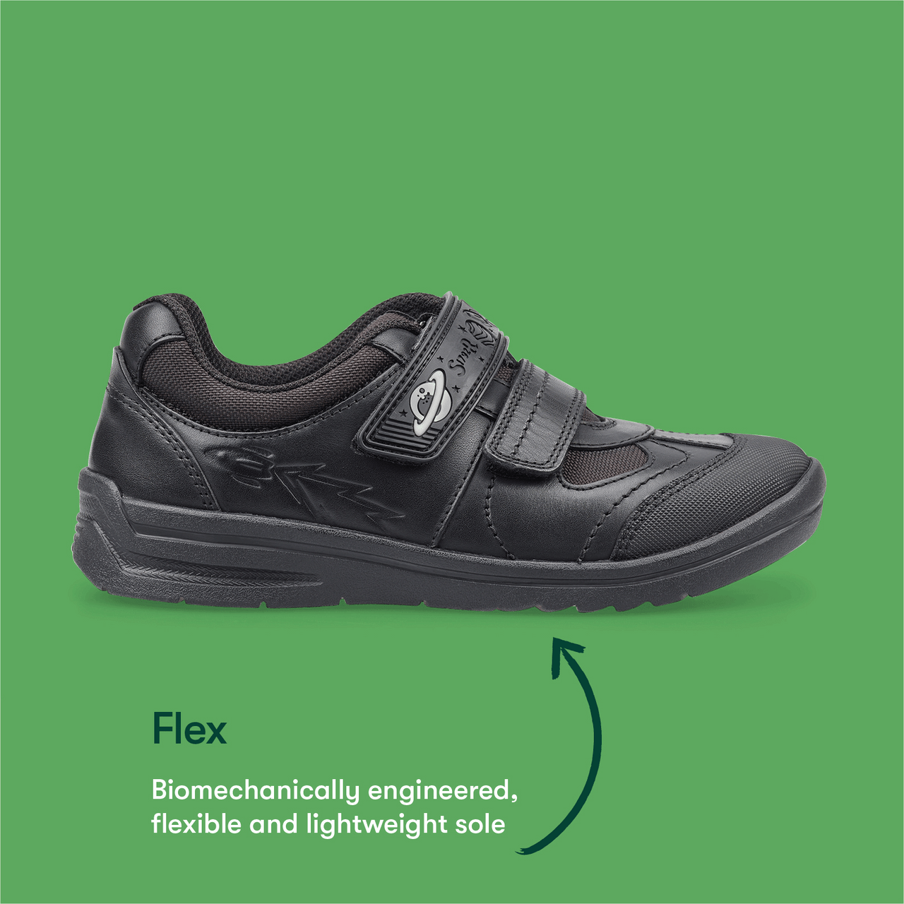 Start Rite Rocket Black Leather School Shoes