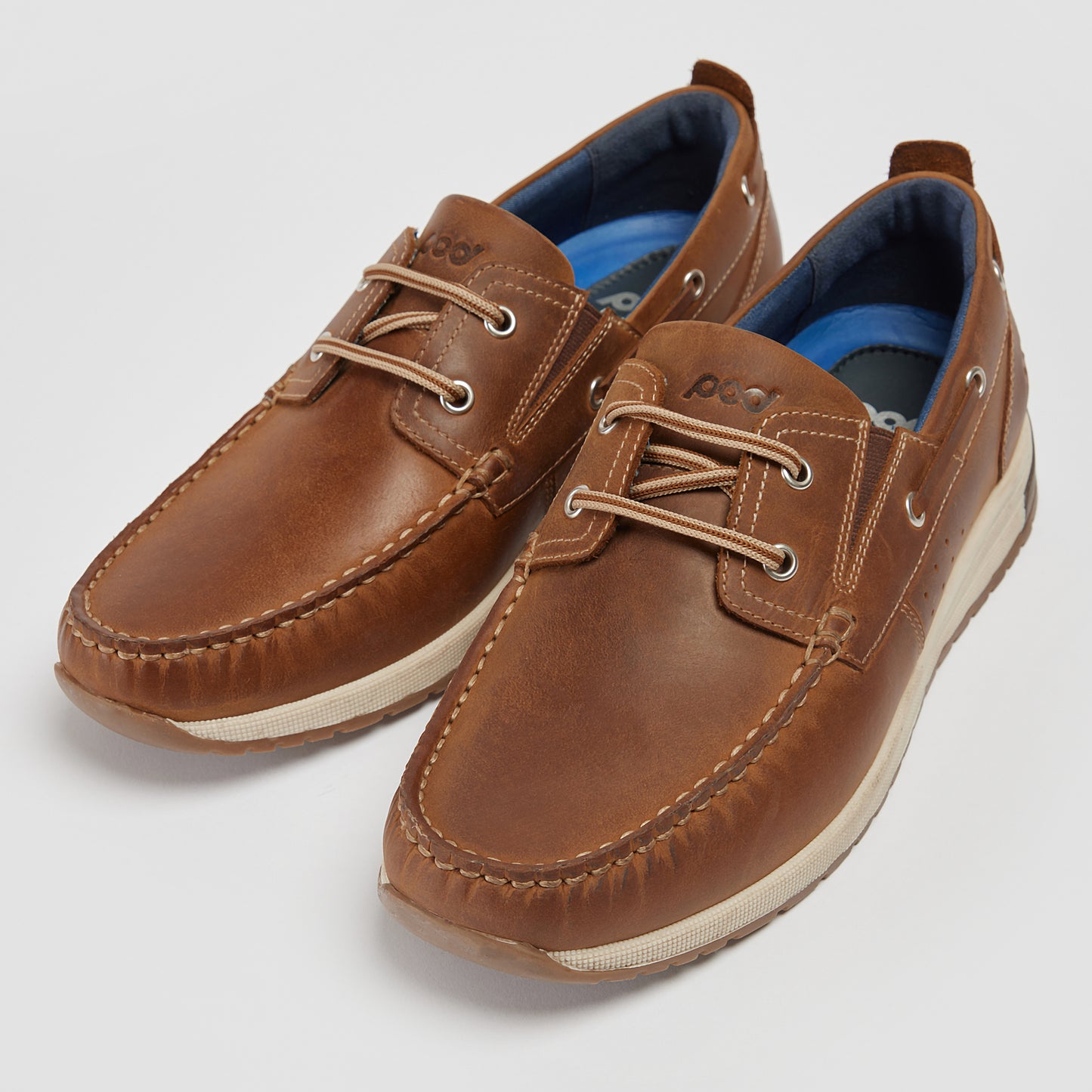 Pod Riley Brown Leather Boat Shoes