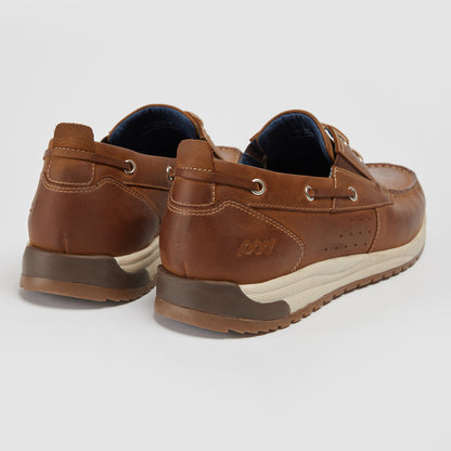 Pod Riley Brown Leather Boat Shoes