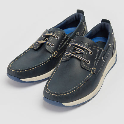 Pod Riley Navy Leather Boat Shoes