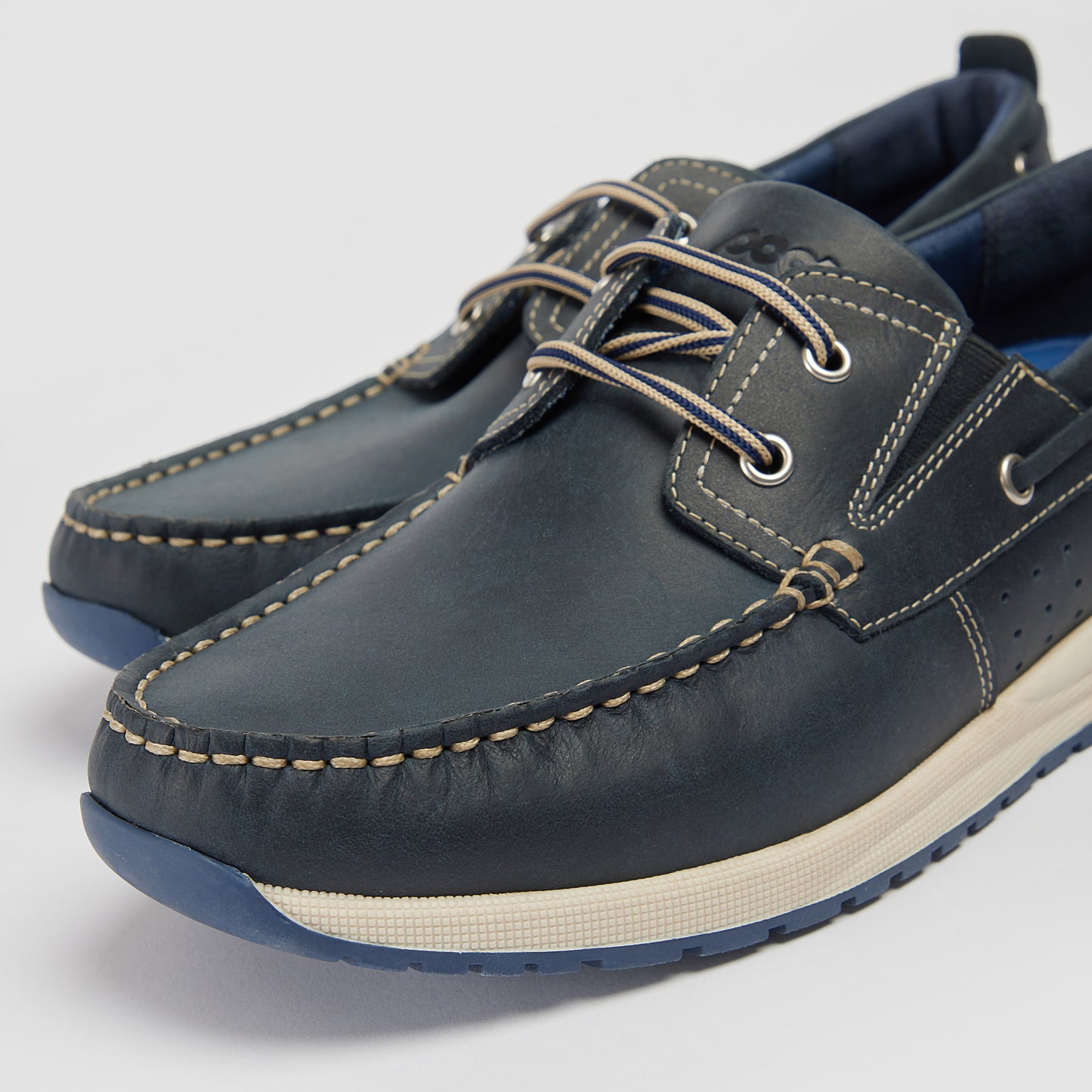 Pod Riley Navy Leather Boat Shoes