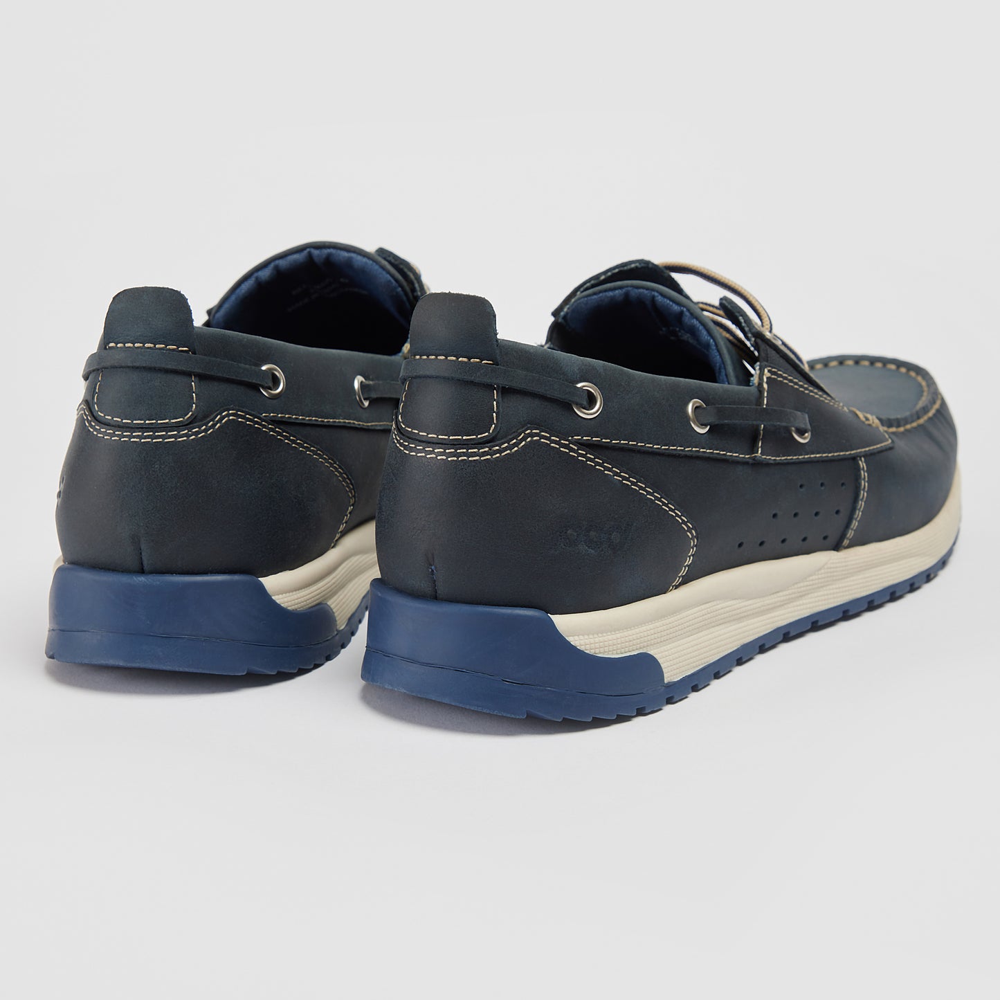 Pod Riley Navy Leather Boat Shoes