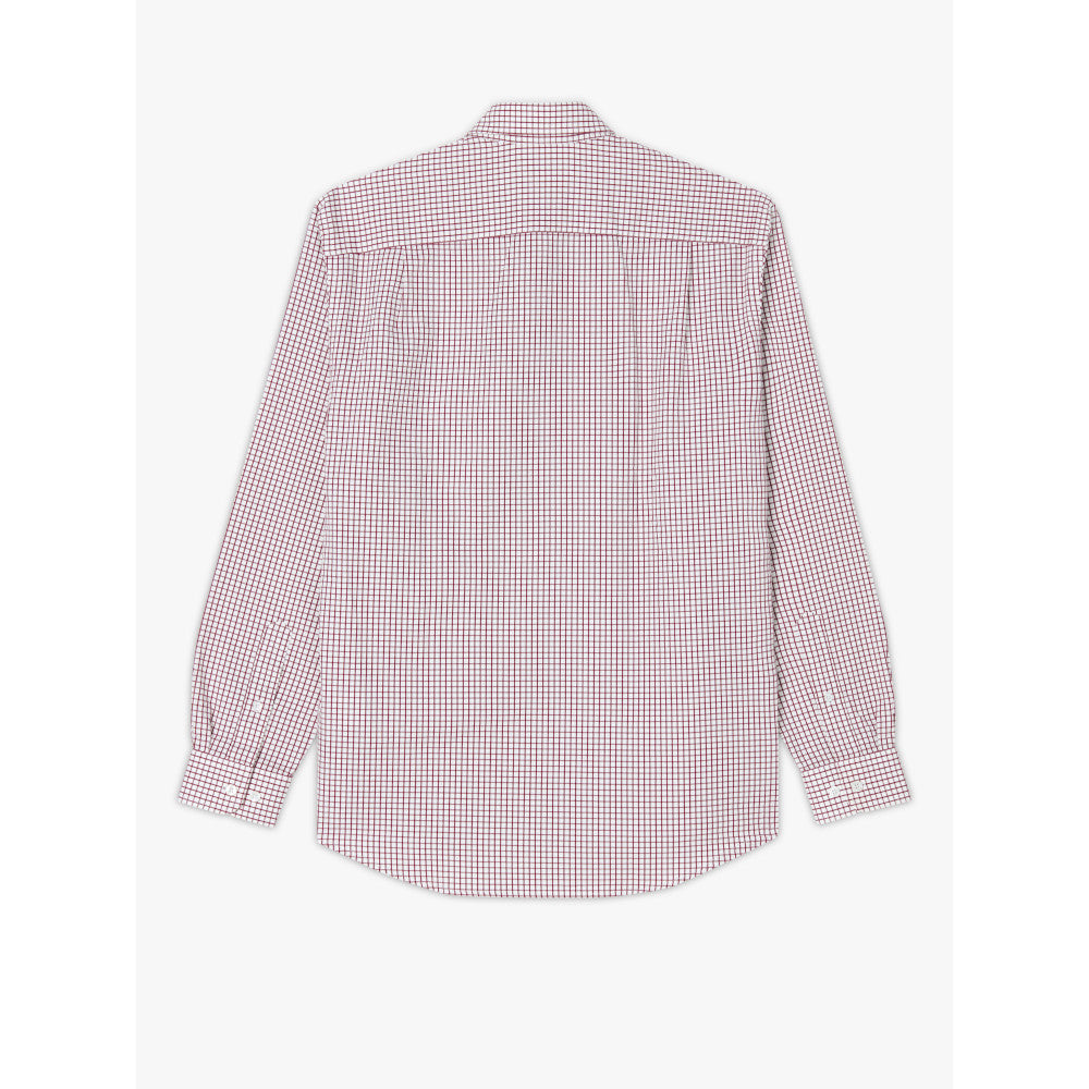 RM Williams Collins Burgundy White Shirt