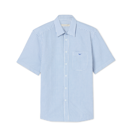 RM Williams Hervey White Blue Shirt