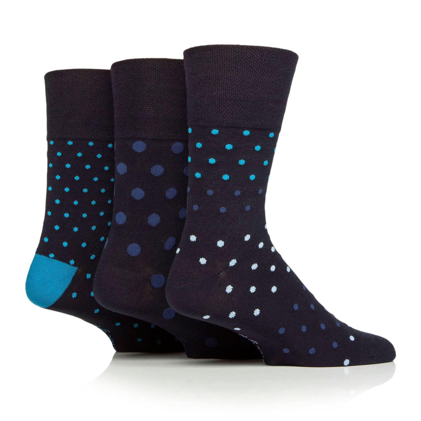 Gentle Grip 3 Pack Bamboo Navy Socks