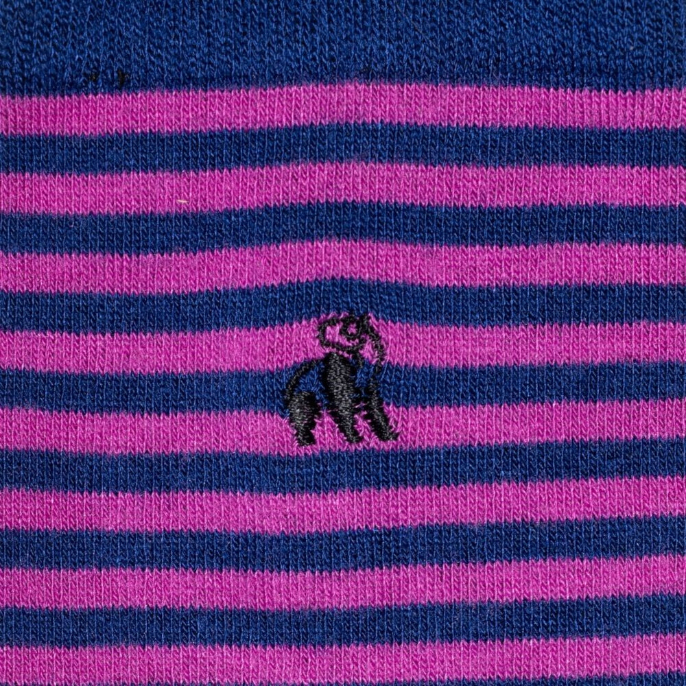 Swole Panda Rich Pink Narrow Striped Socks