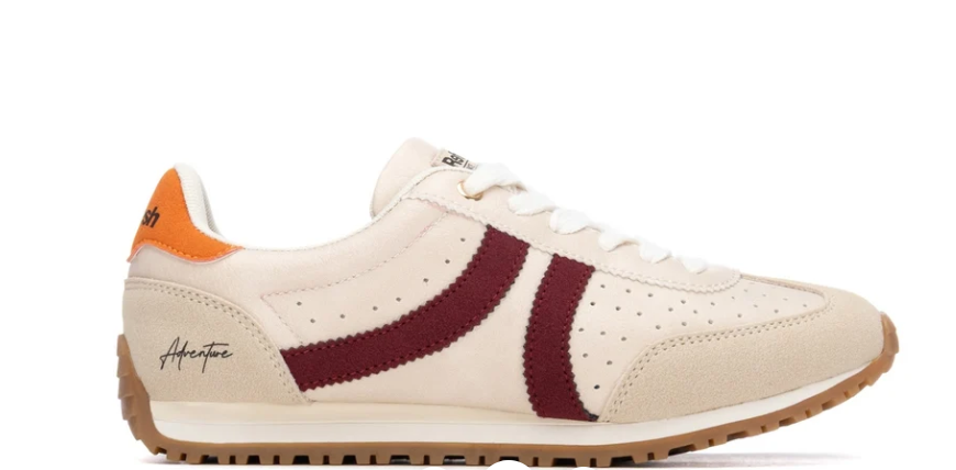 Refresh 176181 Cream & Burgundy Trainers