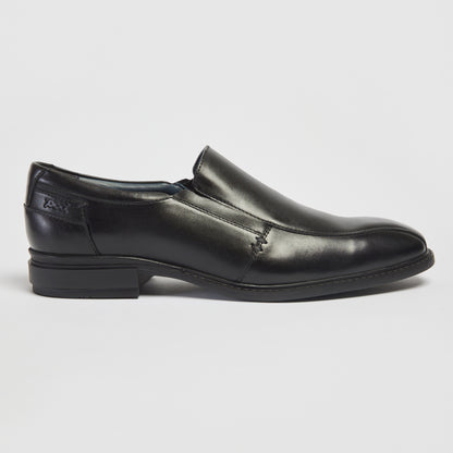 Pod Spear Black Leather Slip On Shoes