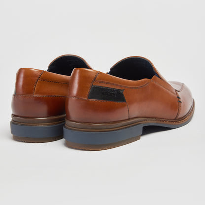 Pod Spear Cognac Leather Slip On Shoes